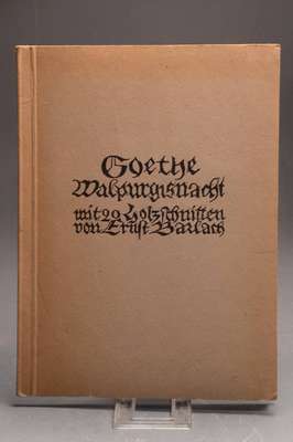 Johann W. von Goethe, Ernst Barlach, Walpurgisnacht, Ausgabe: Cassirer, Berlin 1923, mit 20 Holzschnitten von Ernst Barlach, 49 Seiten, sauberer ...