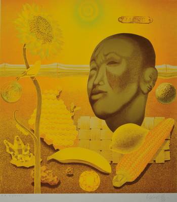 Viktor Vasarely, 1908-1997, Jaune, Farblithographie, handsigniert und num. E.A. XII/XXXIV, ca. 47.5x43cm, unter Glas, Rahmen