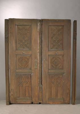 Schmiedeeiserne Tür, Akanthusblattverzierung, 60er Jahre, schöne, schwere Qualität, sammelwürdig, ca. 210x106cm, Gebrauchsspuren