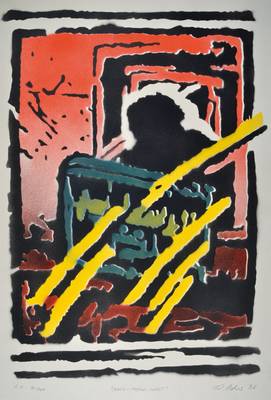 Konvolut aus fünf Werken von Speyerer Künstlern, 2x Reinhard Ader, Lithographie und Blei-/Buntstiftzeichnung, 1x Rudolf Dister, Gouache, 1x Klaus ...