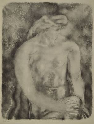 George Braque, 1882-1963, sitzender Akt, Lithographie, links unten nummeriert 216/300, drucksigniert, PP, ca. 44x34 cm, unter Glas gerahmt