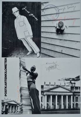 Joseph Beuys, 1921-1986, documenta 6, Multiple, Offset, handsigniert von Joseph Beuys und Klaus Staeck, ca. 30x21cm, unter Glas gerahmt
