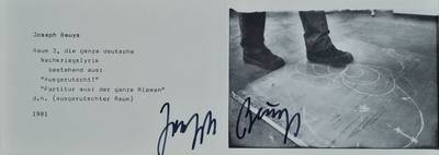 Joseph Beuys, 1921-1986, Raum3, Offset von 1981, handsigniert, vgl. WVZ Schellmann Nr. 279, ca. 29x12 cm, unter Glas gerahmt
