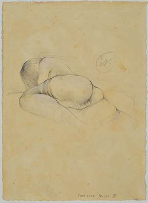 Klaus Böttger, 1942-1992, Bleistiftzeichnung, Erotische Skizze III, monogrammiert KB, Blattgr. ca. 19x13,5 cm, auf Karton befestigt