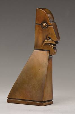 Paul Wunderlich, 1927-2010, Bronzeskulptur, Selbstdarstellung, signiert und nummeriert 1619/5000, H. ca. 14,5 cm