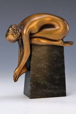 Bruno Bruni, geb. 1935 Gradara, Bronzeskulptur auf Sockel, signiert und nummeriert 132/480, H. ca. 17,5 cm