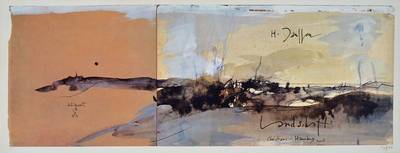 Horst Janssen, 1929-1995, Farboffset, handsigniert und datiert 77, Blattgr. ca. 28,5x73 cm