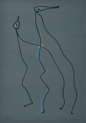 Max Ernst, 1891-1976, Farblithographie, handsigniert und nummeriert 61/300, PP, ca. 43x30 cm, unter Glas gerahmt