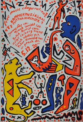 A.R. Penck, geb. 1939 Dresden, Farbsiebdruck, handsigniert, PP, ca. 83x57,5 cm, unter Glas gerahmt