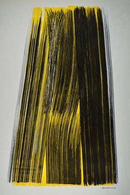 Hans Hartung, 1904 Leipzig-1989 Antibes, Farblithographie, handsigniert, Blattgr. ca.86,5x64 cm, Gebr.Sp., lt. verschmutzt