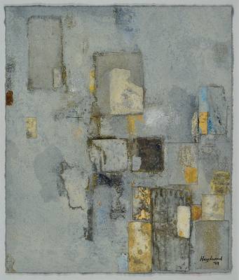 David Hazelwood, 1932-1994, Mischtechnik/Collage, handsigniert und datiert 89, ca. 33,5x28,5 cm, unter Glas gerahmt