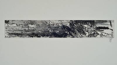 Horst Janssen, 1929-1995, Konvolut aus zwei Radierungen, Schnörkel-Landschaft, je handsigniert, Platte ca. 5x29,5 cm, Blattgr. ca. 18x39,5 cm, je ...