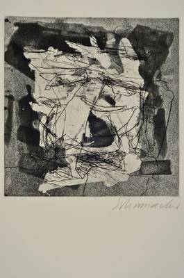 Emil Schumacher, 1912-1999, Aquatintaradierung, handsigniert, auf Karton befestigt, Platte ca. 22,8x22,3 cm, Blattgr. ca.50x35,5 cm