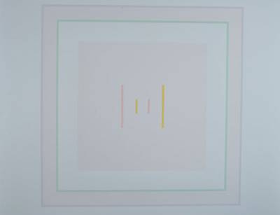 Antonio Calderara, 1903-1978, Farbserigraphie auf PVC Folie, rückseitig handsigniert und nummeriert 123/200, Blattgr. ca. 60x60cm