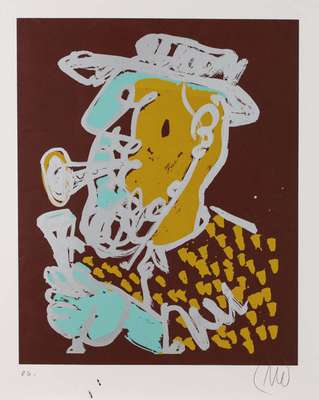 Markus Lüpertz, geb. 1941, Serigraphie im Handabzug auf Bütten, 2012, handsign., bezeichnet e.a., Auflage 40 + e.a., Blattgr. ca. 75x64 cm, ...