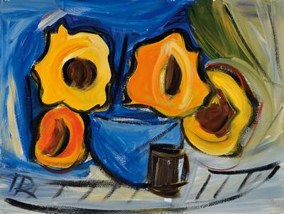 Hartmut Ritzerfeld, geb. 1950 Stolberg, Studium an der Akademie Düsseldorf bei Joseph Beuys und Kneidl, hier: Sonnenblumen, Acryl/Lwd, signiert, ...