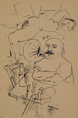 George Grosz, 1893-1959, Konvolut aus vier Lithographien aus: Ecce Homo, An der Grenze/ Nachts/Athlet/Nachwuchs, Malikverlag Berlin 1923, PP, ca. ...