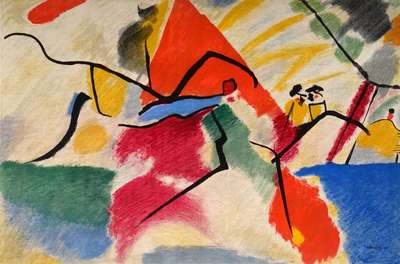 Wassily Kandinsky, 1866-1944, Konvolut aus zwei Farblithographien aus: la periode dramatique, Maeght Mourtlot Paris 1955, PP, Bugfalte, ca. 38x56 cm, ...