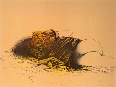 Bruno Bruni, geb. 1935 Gradara, Lithographie, signiert und nummeriert 208/1500, PP, ca. 39x29,5 cm, unter Glas gerahmt