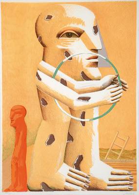 Horst Antes, geb. 1936, Lithographie, handsigniert und nummeriert 1373/10000, ca. 42,5x30 cm, PP, unter Glas gerahmt