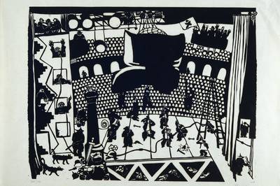 Ora Inge Maxim, 1895-1982, Theater, Holzschnitt, rechts unten signiert, links unten num. 54/70, ca. 40x52cm