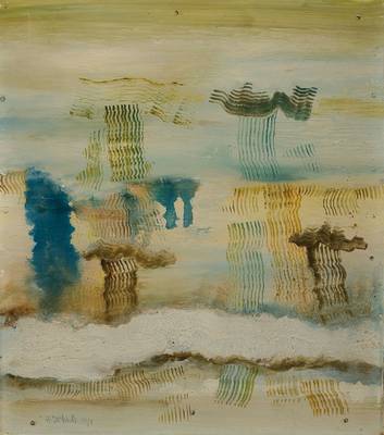 Dietrich, Hans Joachim, geb. 1938, Ohne Titel, Öl/Hartfaser, links unten signiert und datiert 55/8, ca. 27x25cm, Rahmen