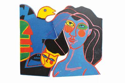 Corneille,(Cornelis van Beverloo), 1922- 2010, Metallskulptur, "Belle Femme", signiert und nummeriert 57/99, ca. 53.5x65 cm
