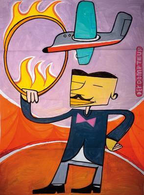 Jim Avignon, geb. 1966, Mischtechnik Papier, der Dompteur, 2012, mit Bugfalten, unsigniert, Blattgr. ca. 96x73 cm