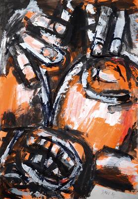 Peter Haese, geb. 1936 Berlin, Mischtechnik auf Papier, signiert und datiert 14, Blattgr. ca. 99x69 cm