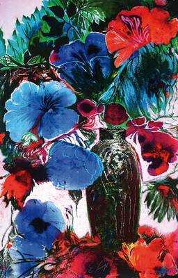 Ernst Fuchs, geb. 1930 Wien, Giclee auf Leinwand, "Große blaue Blüten", handsigniert und nummeriert 297/300, Blattgr. ca. 91 x 61 cm, ...