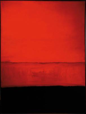 Gaston Galé, zeitgenössischer Belgischer Künstler, Abstrakte Komposition in Rot und Schwarz, Öl/Lwd, rückseitig signiert, ca. 120x90 cm, ...