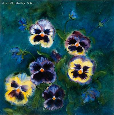 Karl-Heinz Berndt-Elbing, 1934-1999, Blumenstillleben, Gouache/Mischtechnik auf Papier, links oben signiert und datiert 1993, PP, ca. 45x45 cm, unter ...