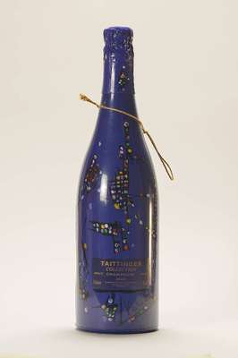 1 Flasche 1983 Taittinger Collection, Champagne, Reims, Künstleretikett: Vieira da Silva, ca. 750 ml, in künstlerisch gestaltetem Originalkarton