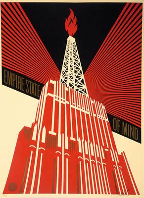 Shepard Fairey, geb. 1970, bedeutender amerikanischer Street-Art-Künstler, hier: Empire State of Mind, Siebdruck, handsigniert und nummeriert ...