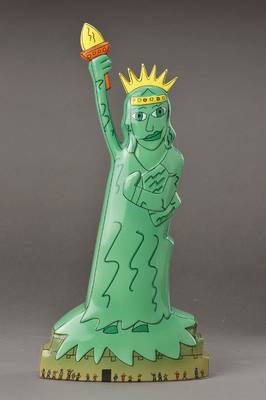 James Rizzi, 1950-2011, Give me Liberty, Porzellanskulptur Goebel, Signatur-Stempel und nummeriert 181/500, mit Zertifikat, H. ca. 36,5 cm