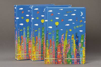 James Rizzi, 1950-2011, Der Brockhaus in 15 Bänden, Einbandgestaltung durch J. Rizzi, Auflage 1480, mit Lithographie "The adventure of ...