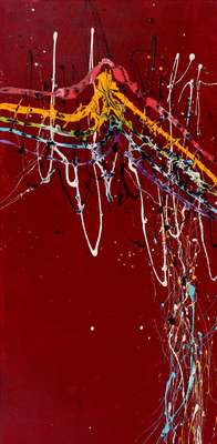 CJVIS (Caroline Vis), zeitgenössische niederländische Künstlerin, Concerto III, Acryl/Lwd, zweiteilig, einmal signiert, je ca. 80x40 cm