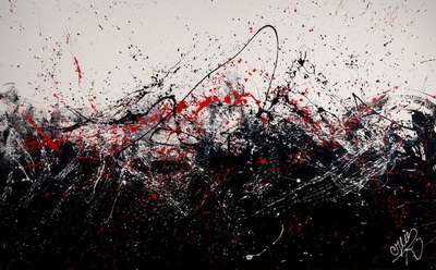 CJVIS (Caroline Vis), zeitgenössische niederländische Künstlerin, Confusion, Acryl/Lwd, rechts unten signiert, ca. 100x160 cm