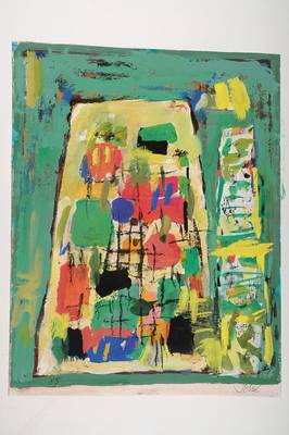 Friedrich Jossé, 1897 Wolfstein-1994 Speyer,Große und kleine Stele, Mischtechnik auf Papier, rechts unten signiert, ca. 47x37cm