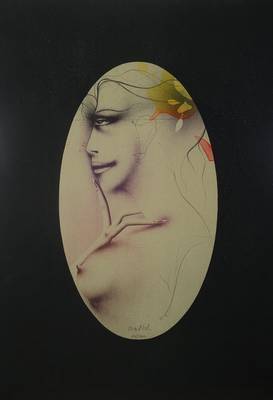 Paul Wunderlich, 1927-2010, Farblithographie, handsigniert, num. 671/1000,dazu handschriftlich adressierter Brief, ca. 67x56cm