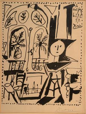 Pablo Picasso, 1881-1973, La Californie, Lithographie von 1957, rechts unten handsigniert, ca. 29.4x21.2cm, unter Glas, Rahmen