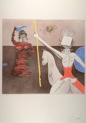 Salvador Dali, 1904-1989, Radierung auf Arches, aus der Suite "Don Quijote", aus dem Jahre 1980, handsigniert und nummeriert 18/125, ...