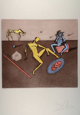 Salvador Dali, 1904-1989, Radierung auf Arches, aus der Suite "Don Quijote", 1980, handsigniert und nummeriert 50/125, Blattgr. ca. 76x57 ...