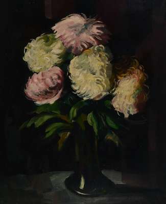 Unbekannter zeitgenössischer Künstler, Blumenstillleben, Öl/Lwd, rechts unten unleserlich signiert, ca. 64x52 cm, Rahmen