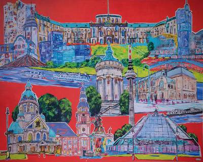 Sabine Pohl, geb. 1953, pfälzische Künstlerin, Schülerin von Bernd Klimmer, und Alvaro Castagnet, hier: Kulturmetropole Mannheim, Druck auf ...