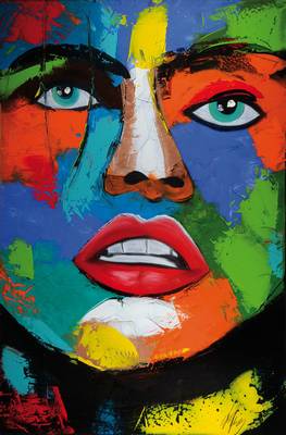 Michael Frey, zeitgenössischer Künstler aus Landau, Face 1, Öl/Lwd, rechts unten signiert, ca. 90x60 cm