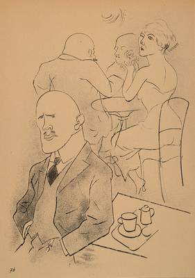 George Grosz, 1893-1959, Konvolut aus vier Originalen Farblithographien, "Verzückung", "Grimmiger Mann", "Krise", ...