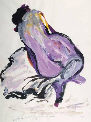 Judith Corrigan, amerikanische Künstlerin, Öl auf Papier, rechts unten signiert und datiert 2/16/90, ca. 46x35 cm, PP, unter Glas gerahmt