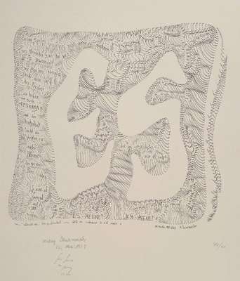 Mary Bauermeister, geb. 1934, Konvolut aus zwei Lithographien, je handsigniert und nummeriert, ca. 58,5x78,5 cm bzw. 48x38 cm, einmal unter Glas ...
