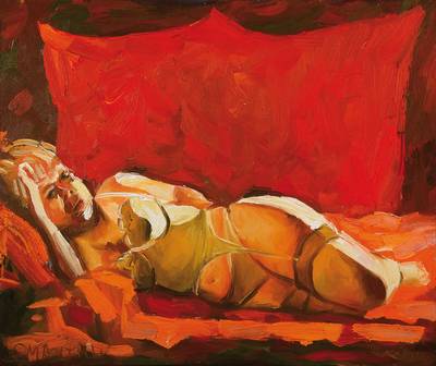 Vladimir Smahtin, geb. 1955 Moskau, Liegender Akt, Öl/Lwd, vorder- und rückseitig signiert und datiert 2007, ca. 50x59,5 cm